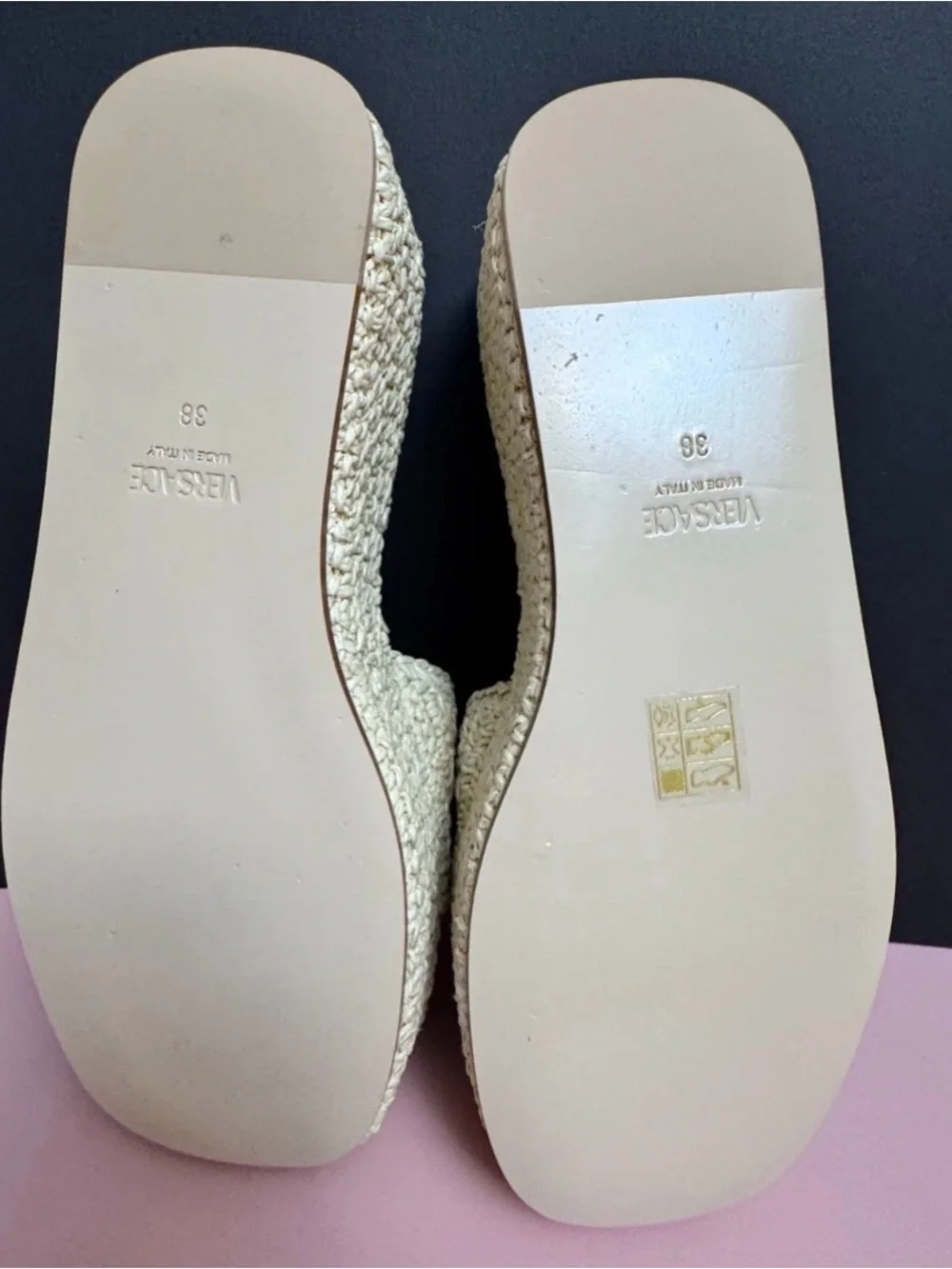 Versace 55MM  Espadrille Mules womens size 38/US 8